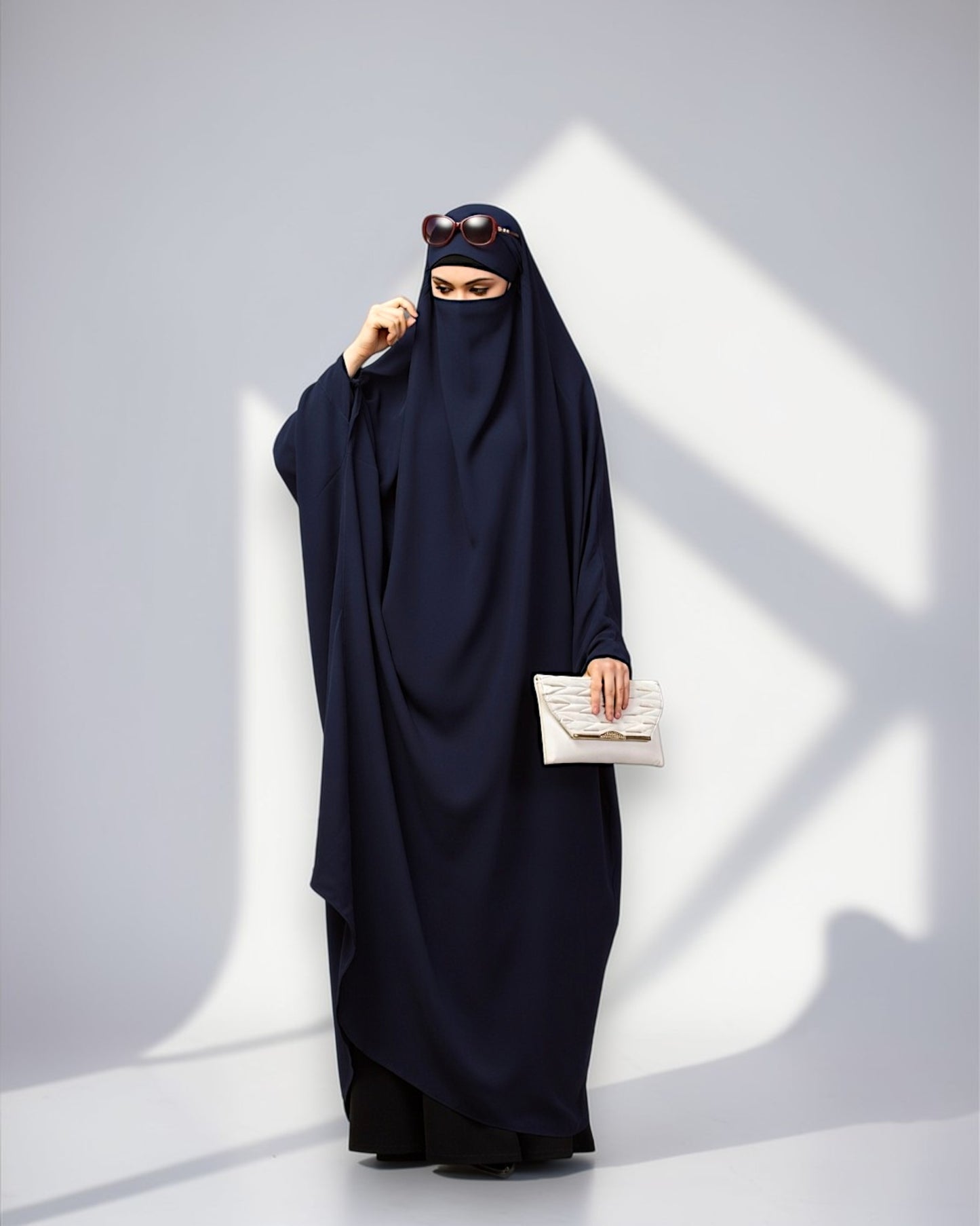 Full Length- Single Piece Jilbab With Adjustable Mouthpiece in Firdaus Fabric