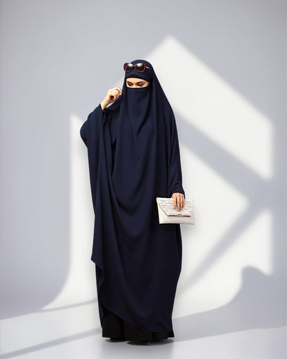 Full Length- Single Piece Jilbab With Adjustable Mouthpiece in Firdaus Fabric