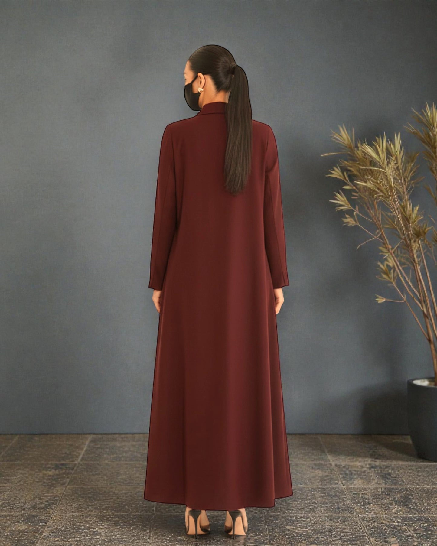 Trendy Mahram-Coat like Abaya in Flow Crepe Fabric