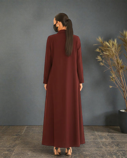 Trendy Mahram-Coat like Abaya in Flow Crepe Fabric