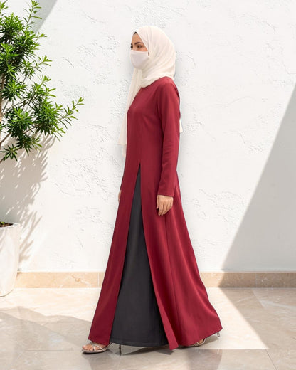 Mahram Long Top Set with Flared Palazzo
