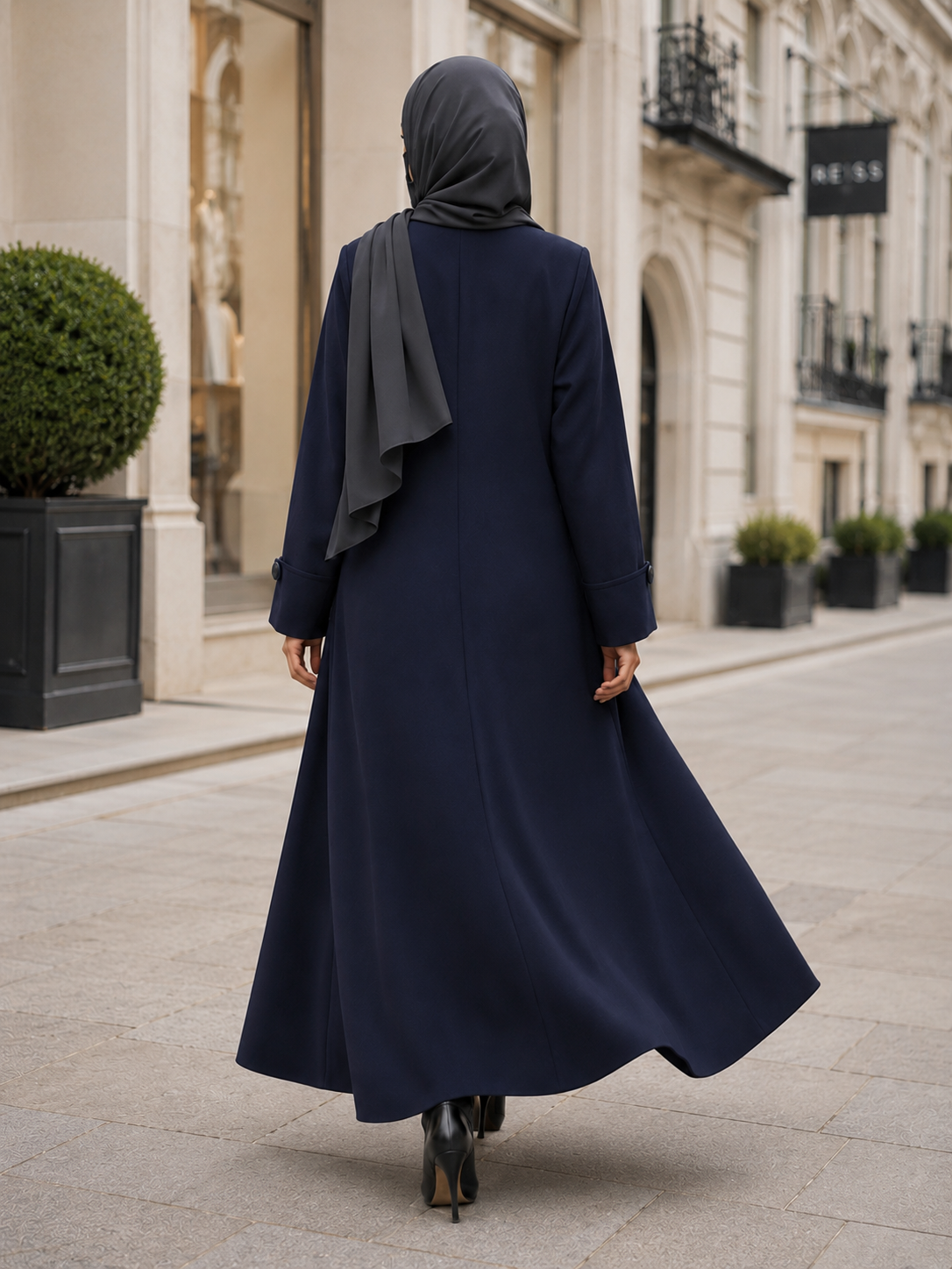 Premium Abaya style Coat without Lining | Free Matching Hijab
