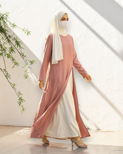 3 Pcs Set |Modest Co-Ord Set with Long Slit Top