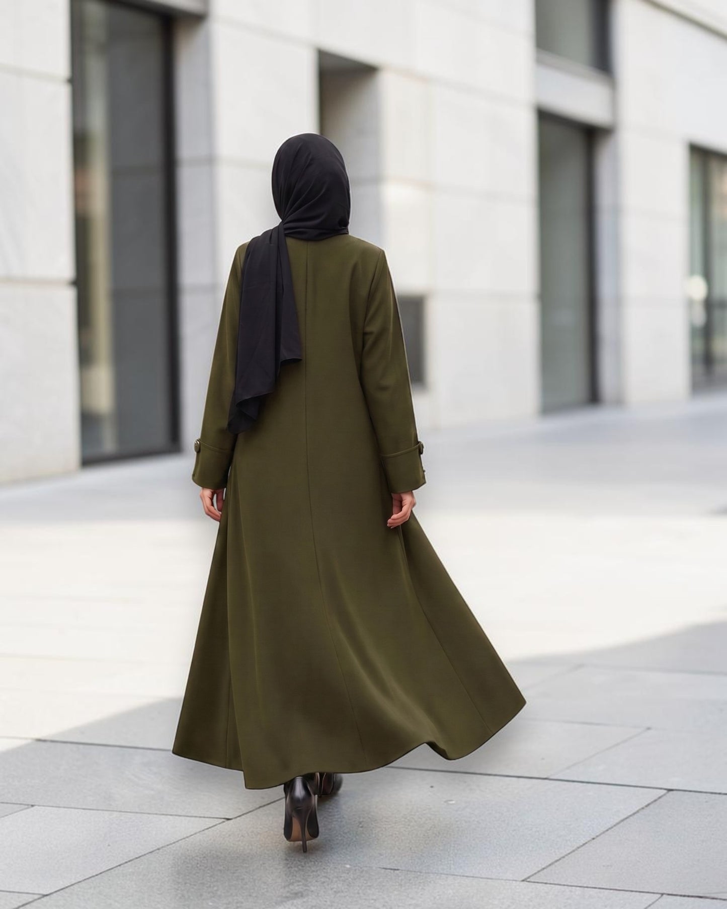 Abaya fit coat without Lining | Free Matching Hijab
