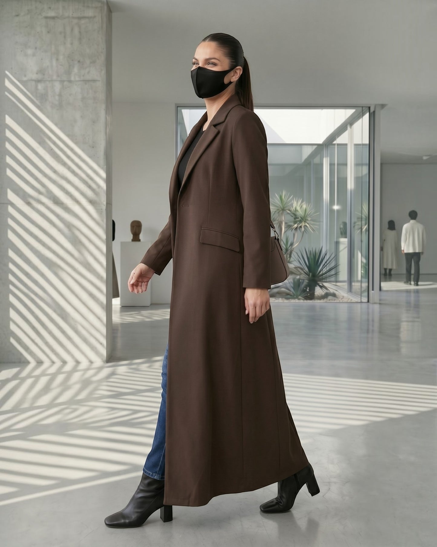 Trendy Mahram-Coat like Abaya in Flow Crepe Fabric