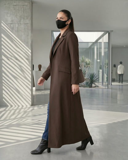 Trendy Mahram-Coat like Abaya in Flow Crepe Fabric