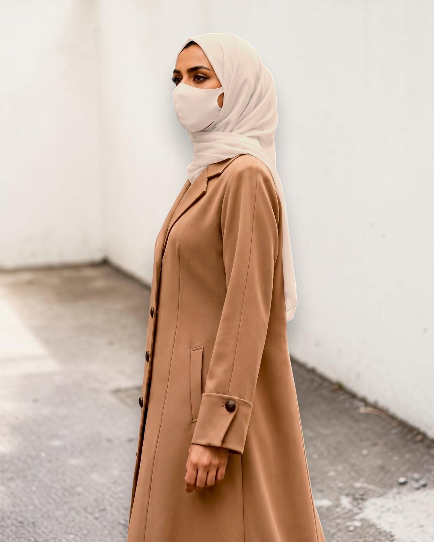 Abaya style long coat without Lining | Free Matching Hijab