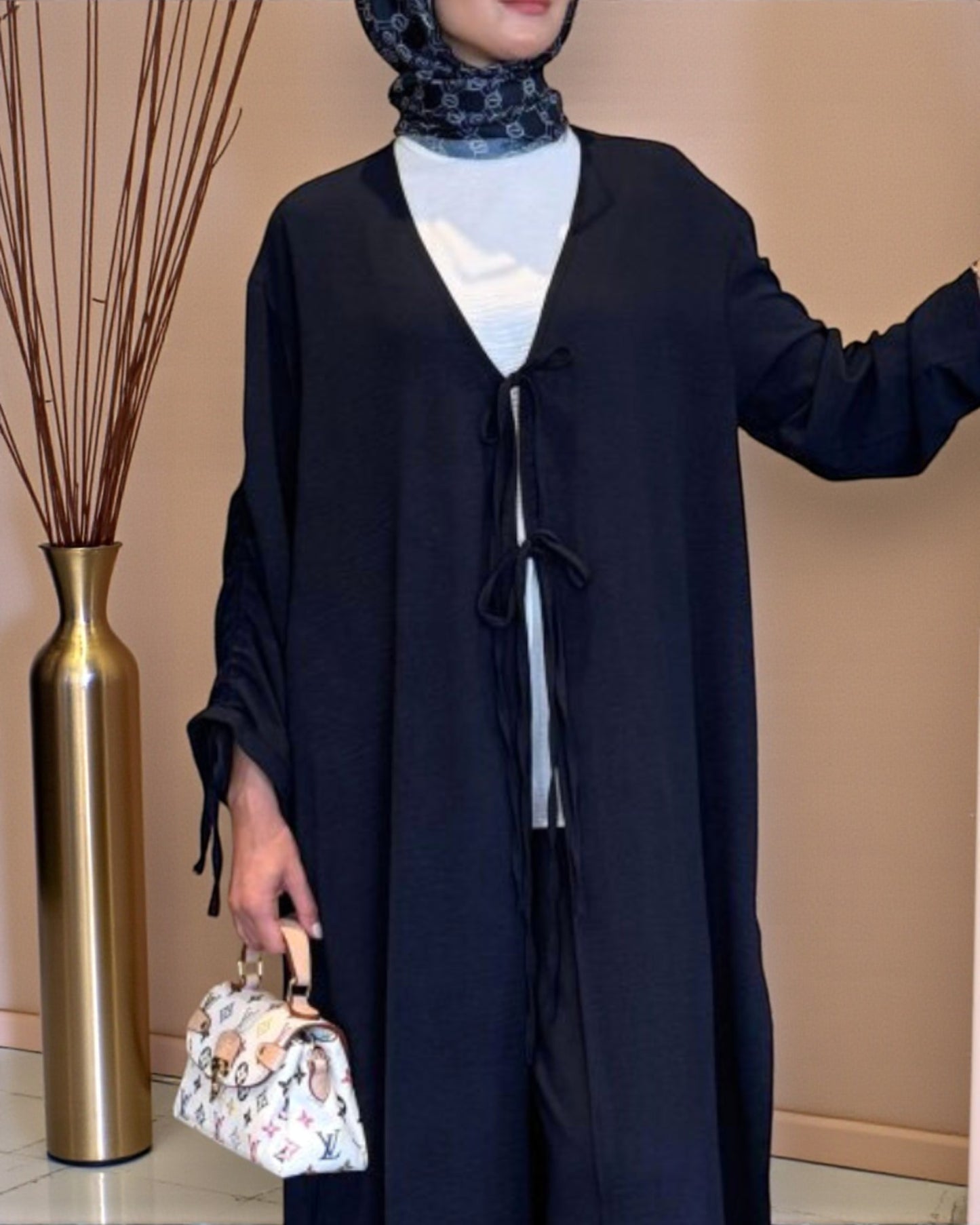 Full Length Open Abaya Fit Shrug in CYE Crush