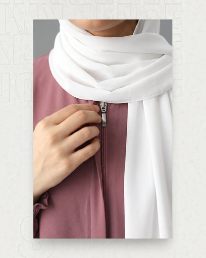Front Open Abaya with Zipper Opening, Umbrella Flare and Matching Belt