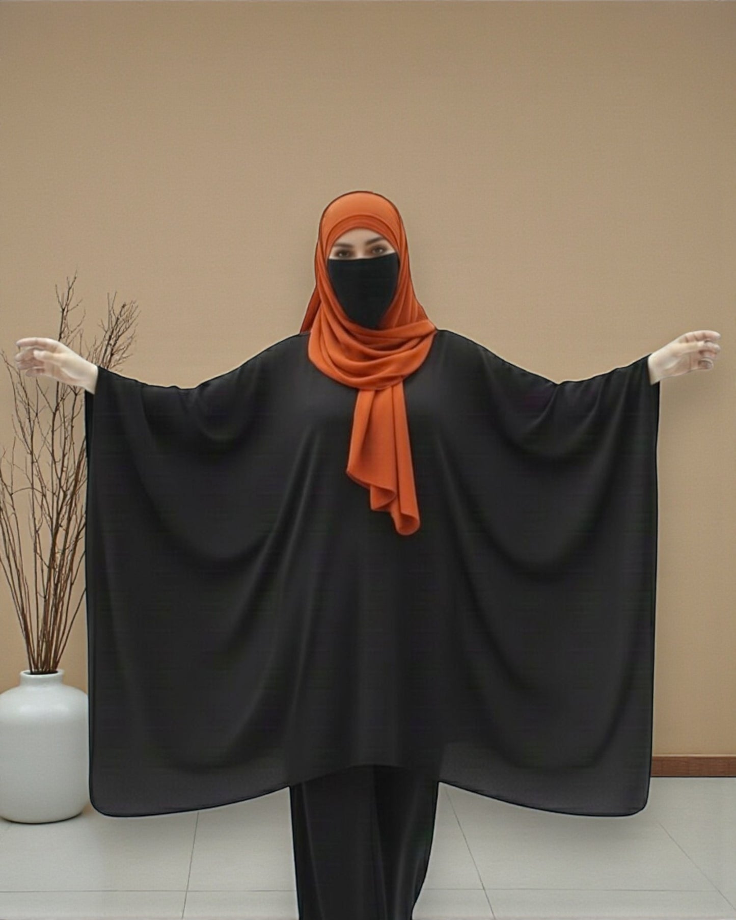 Kaftan Co-Ord Set in Premium Firdaus Fabric with Stole Hijab