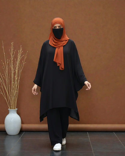 Kaftan Co-Ord Set in Premium Firdaus Fabric with Stole Hijab
