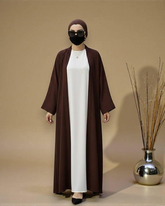Premium Open Abaya Set for Women with Inner Dress and Matching Hijab