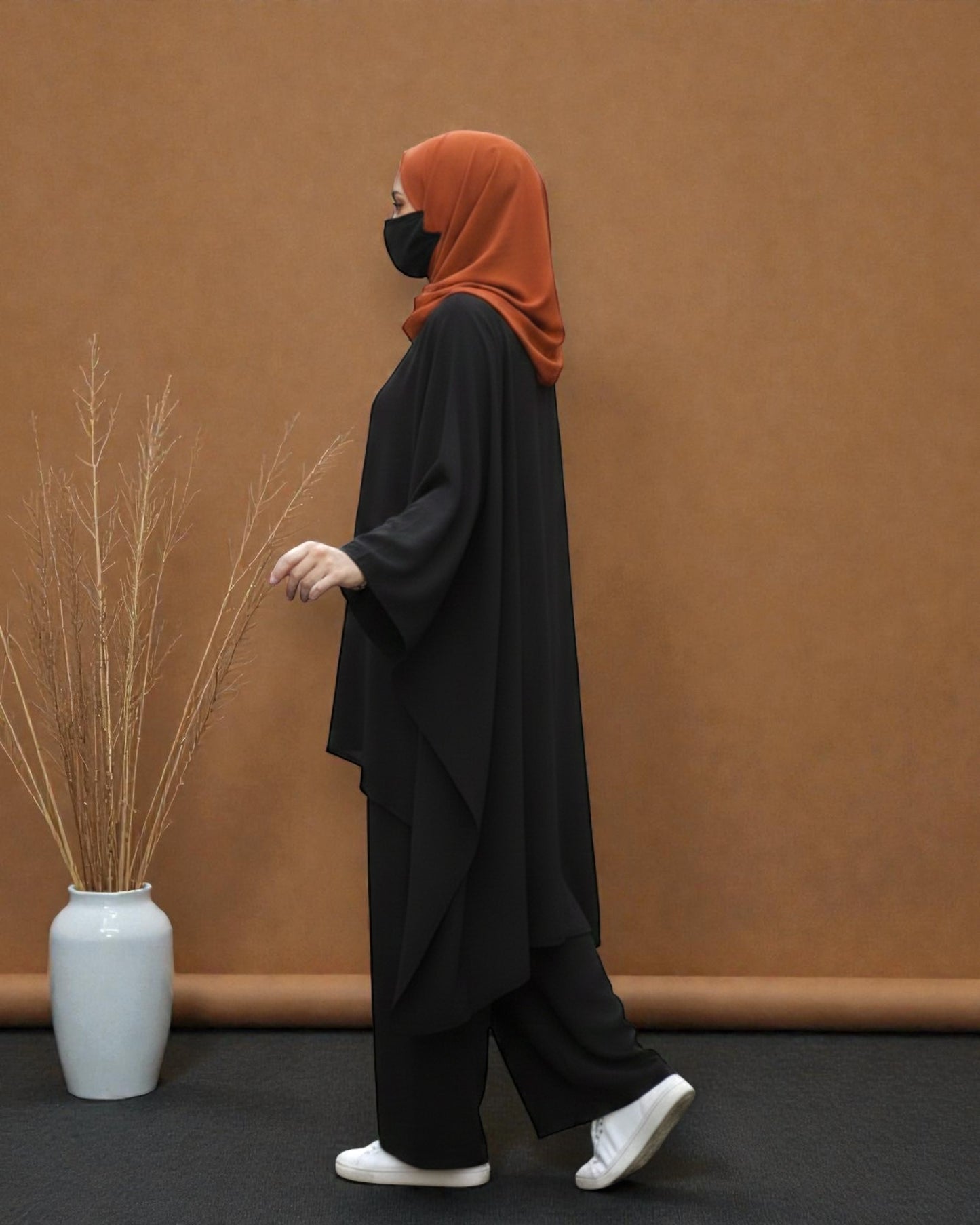 Kaftan Co-Ord Set in Premium Firdaus Fabric with Stole Hijab