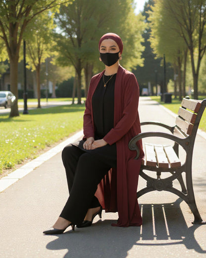 4-Piece Layered Co-Ord Set with Open Shrug & Hijab