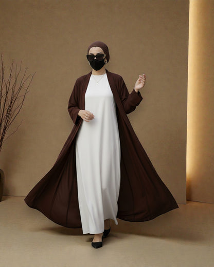 Premium Open Abaya Set for Women with Inner Dress and Matching Hijab