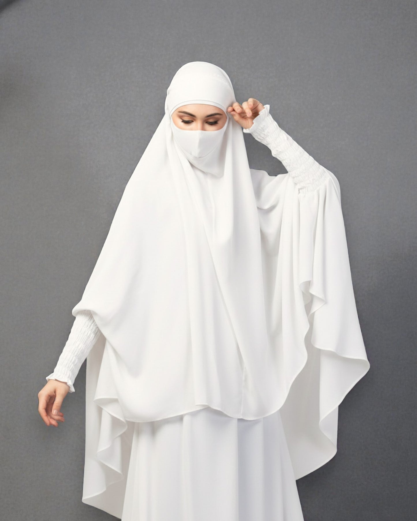 Khimar-Long Prayer Hijab With Mouth-Piece