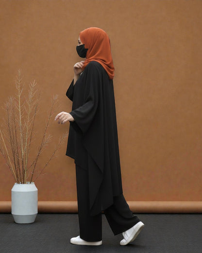 Kaftan Co-Ord Set in Premium Firdaus Fabric with Stole Hijab