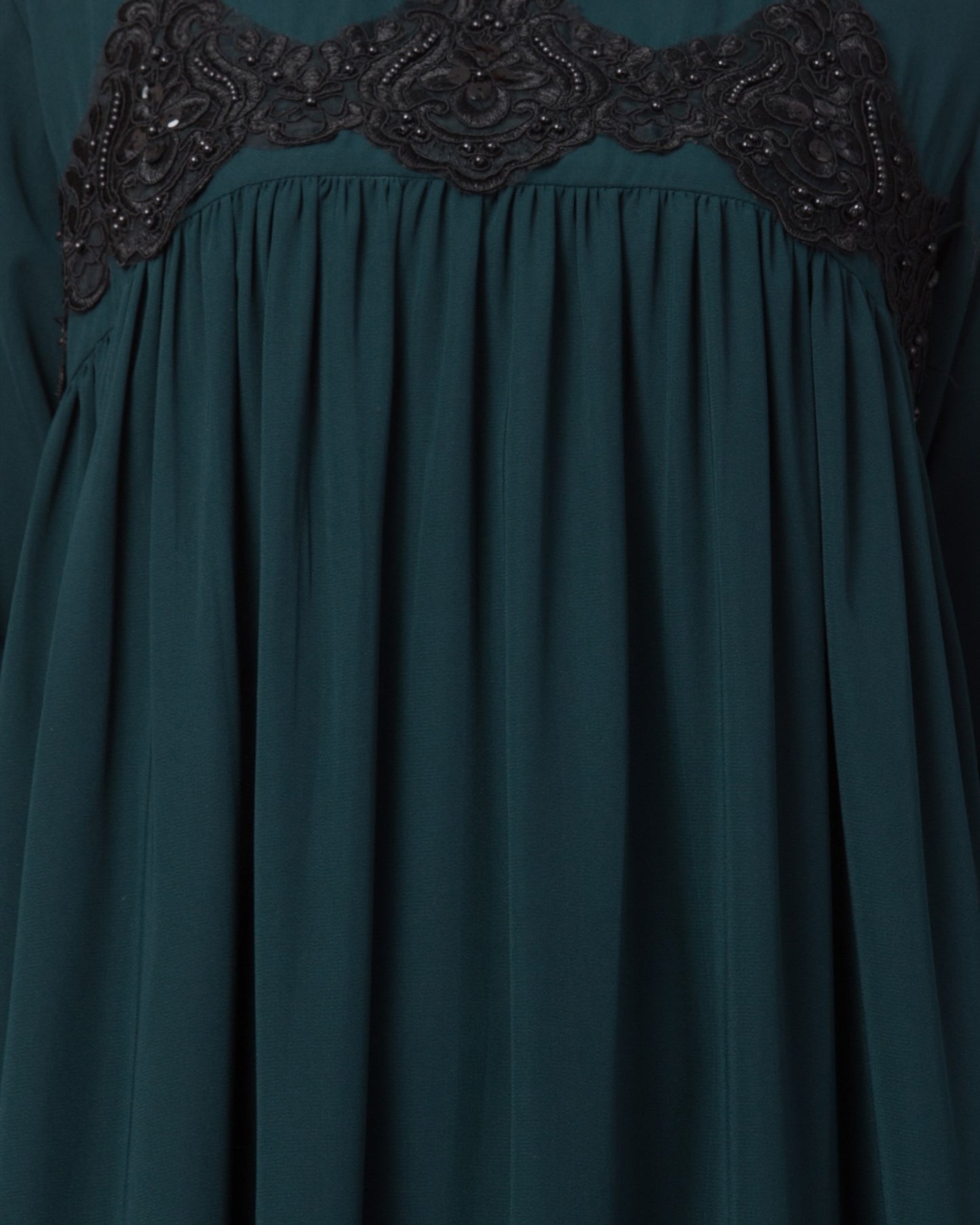 Lose Fit Abaya Like Dress With  Pearl Lace Work-Medium