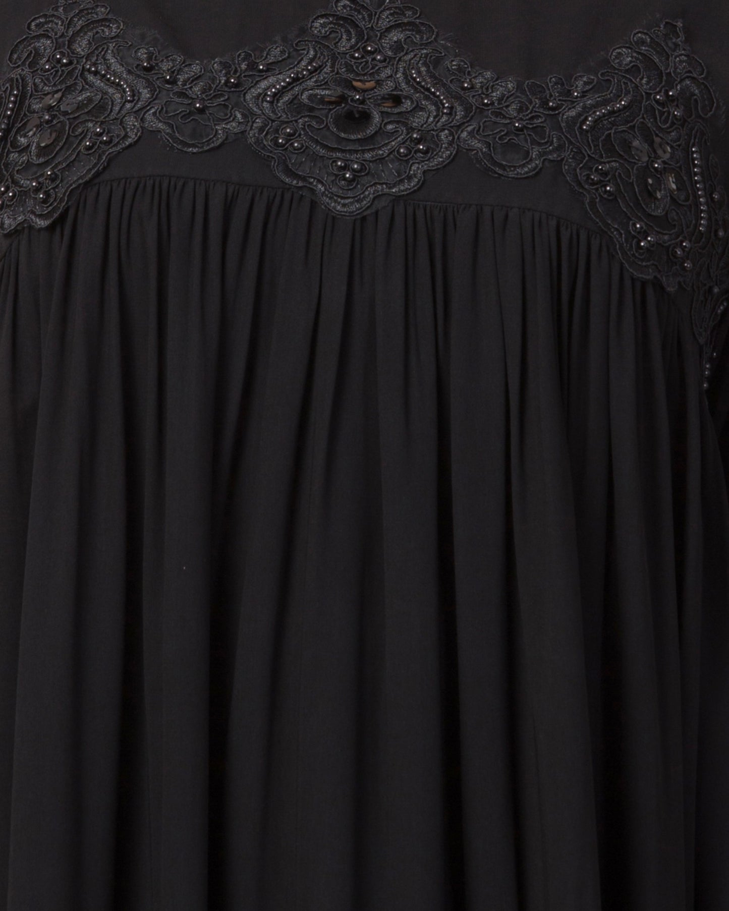 Lose Fit Abaya Like Dress With  Pearl Lace Work-Medium