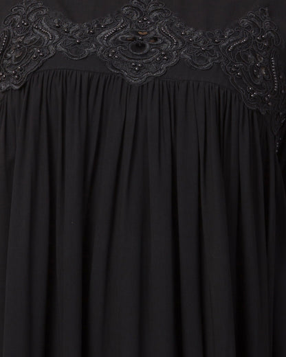 Lose Fit Abaya Like Dress With  Pearl Lace Work-Medium