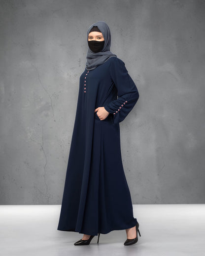 Simple Yet Stylish Abaya In Premium  Stretchable Praada Fabric With Fabric Buttons