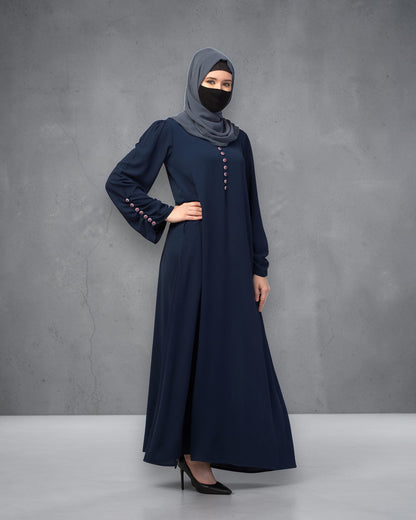 Simple Yet Stylish Abaya In Premium  Stretchable Praada Fabric With Fabric Buttons