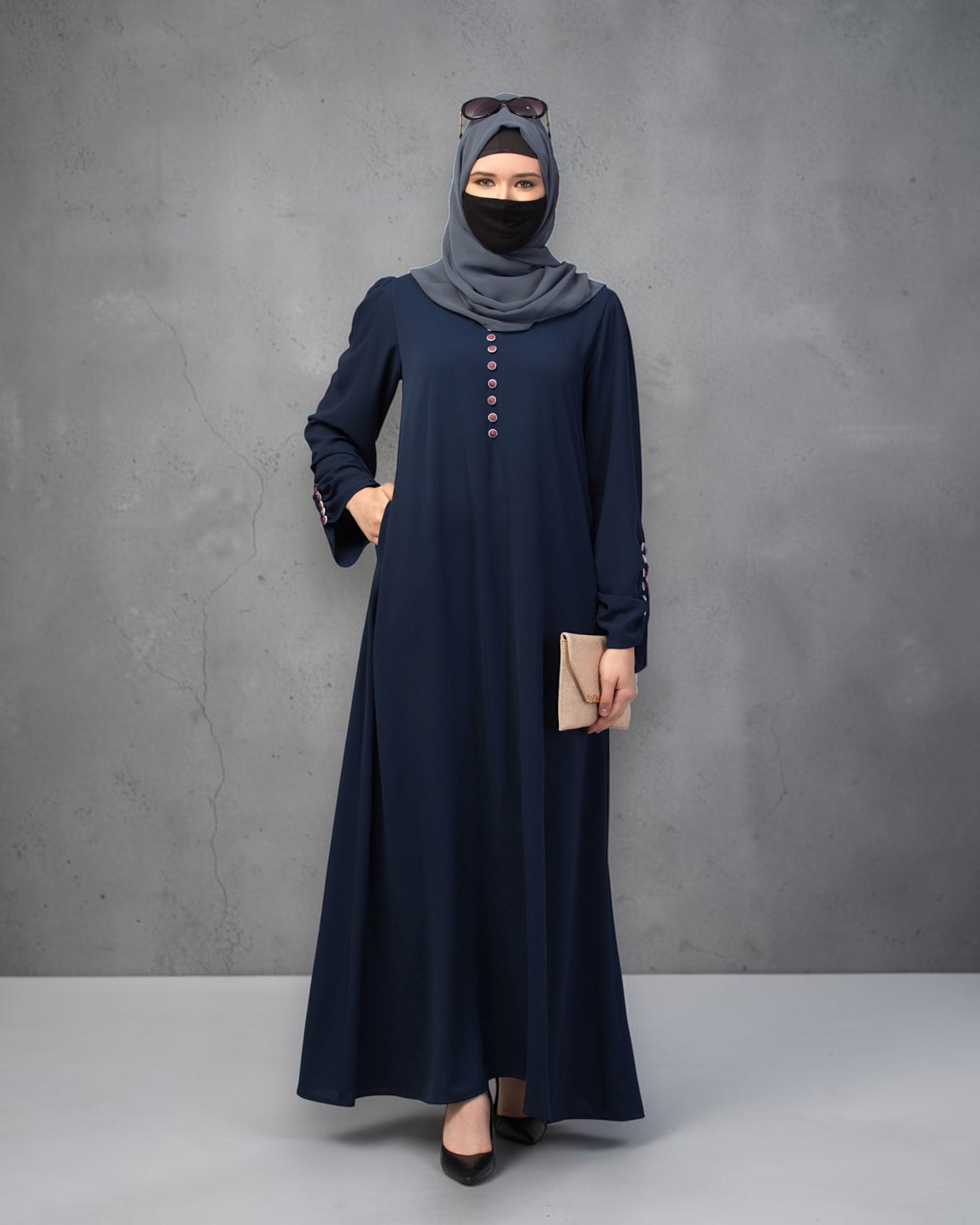 Simple Yet Stylish Abaya In Premium  Stretchable Praada Fabric With Fabric Buttons