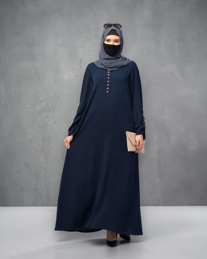 Simple Yet Stylish Abaya In Premium  Stretchable Praada Fabric With Fabric Buttons
