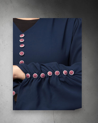 Simple Yet Stylish Abaya In Premium  Stretchable Praada Fabric With Fabric Buttons