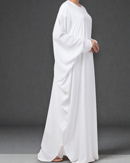 Simple White Kaftan In Firdaus Fabric For Hajj and Umrah
