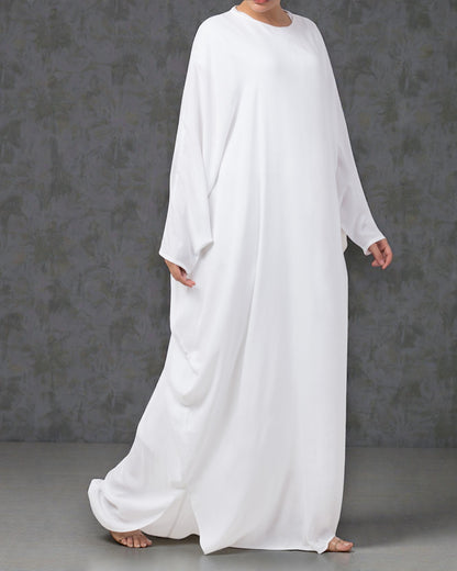 Simple White Kaftan In Firdaus Fabric For Hajj and Umrah