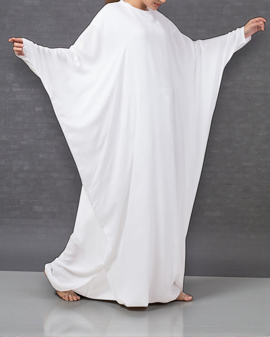 Simple White Kaftan In Firdaus Fabric For Hajj and Umrah