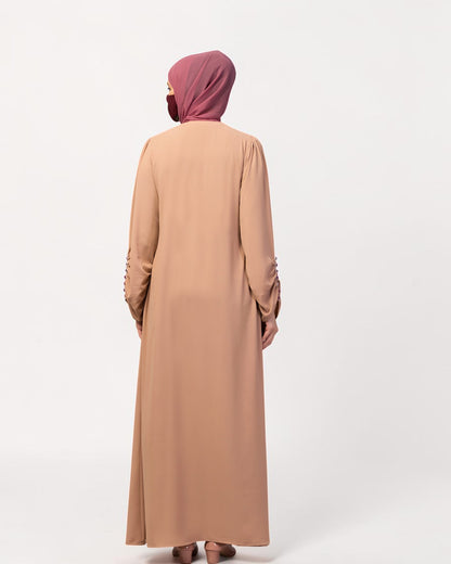 Simple Yet Stylish Abaya In Premium  Stretchable Praada Fabric With Fabric Buttons