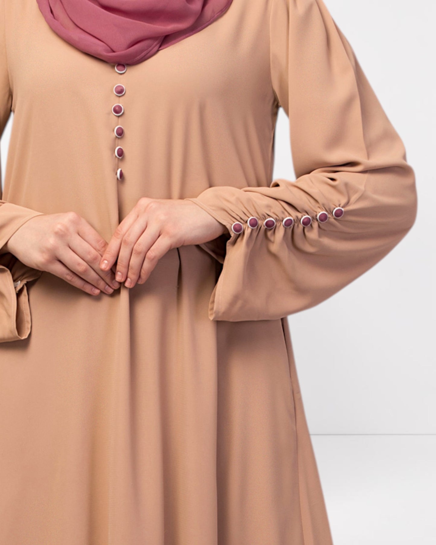 Simple Yet Stylish Abaya In Premium  Stretchable Praada Fabric With Fabric Buttons