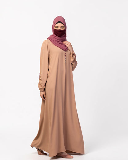 Simple Yet Stylish Abaya In Premium  Stretchable Praada Fabric With Fabric Buttons