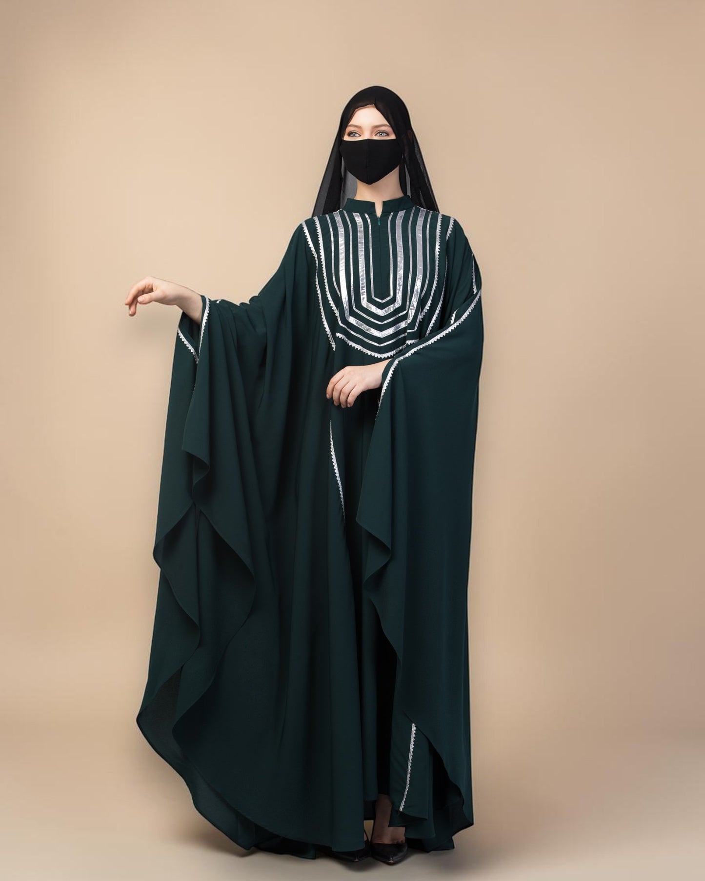 Fancy Irani Kaftan with Silver Gota Patti