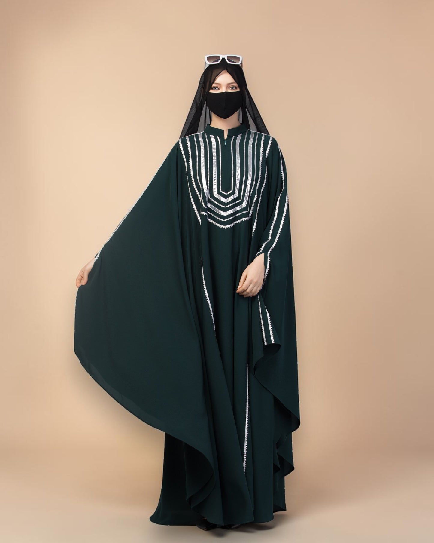 Fancy Irani Kaftan with Silver Gota Patti