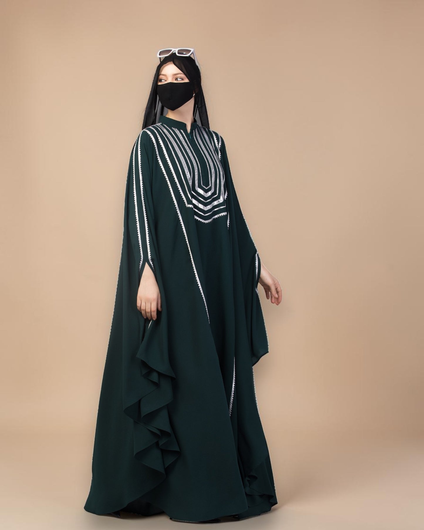 Fancy Irani Kaftan with Silver Gota Patti