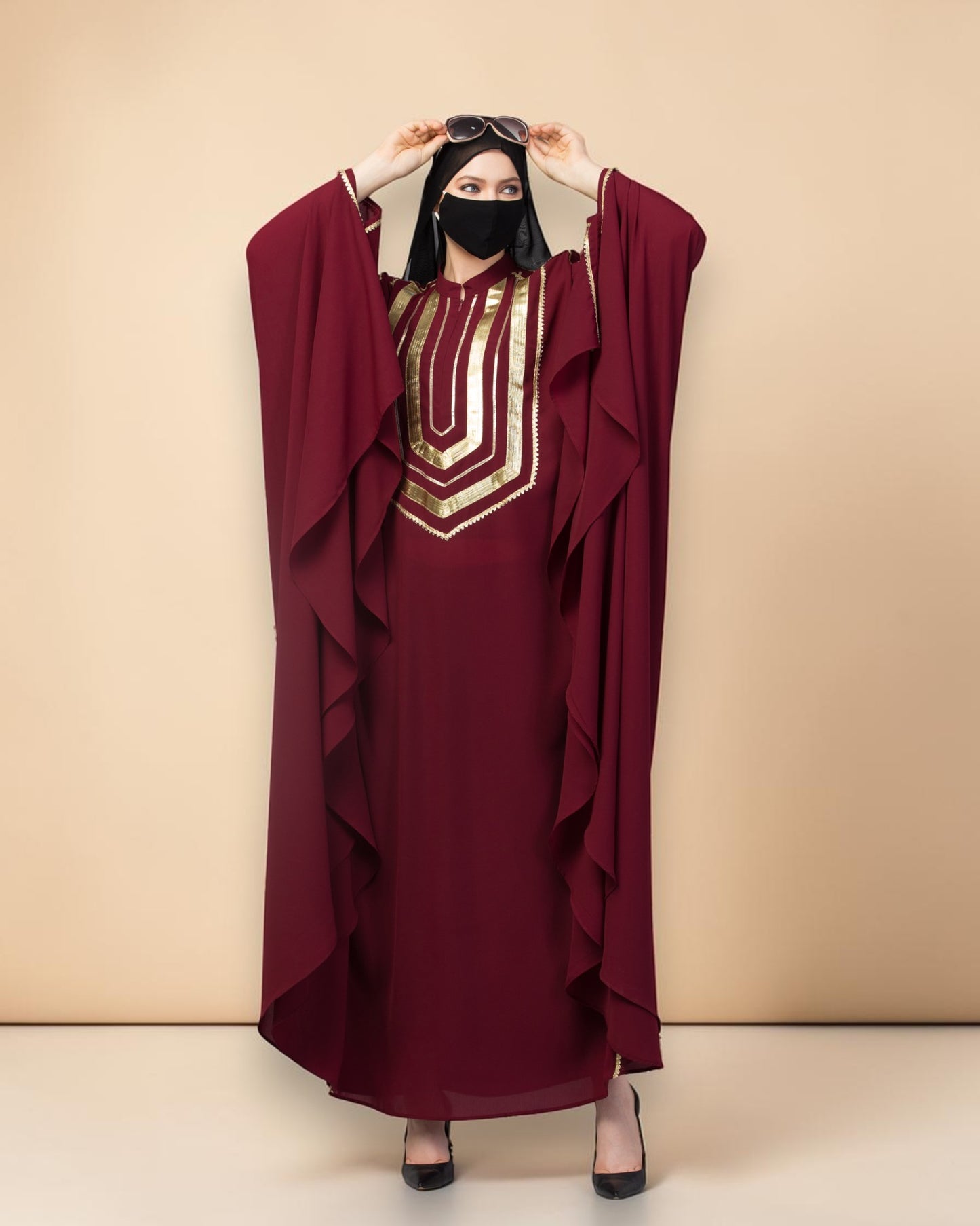 Fancy Irani Kaftan with GoldenGota Patti