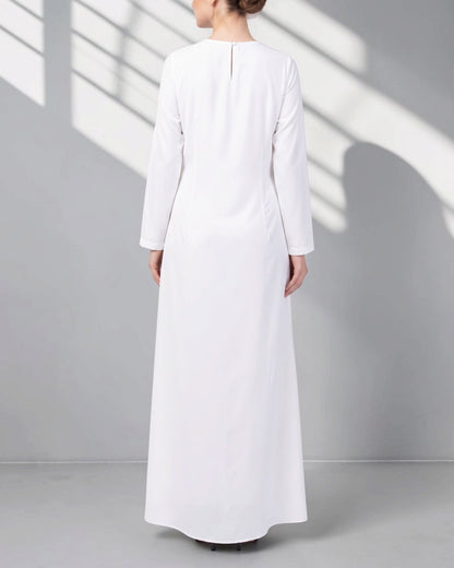 White Jilbab Duo with Convertible Sleeved Khimar For Haj Or Umrah