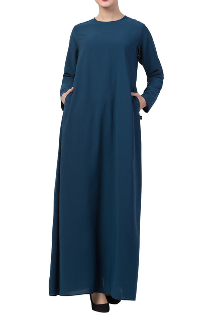 Two-Piece Jilbab Set with Sleeved Khimar & A-Line Abaya