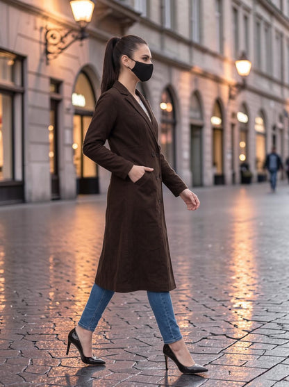 Longline Double-Breasted Blazer for Work | blazer-for-girls