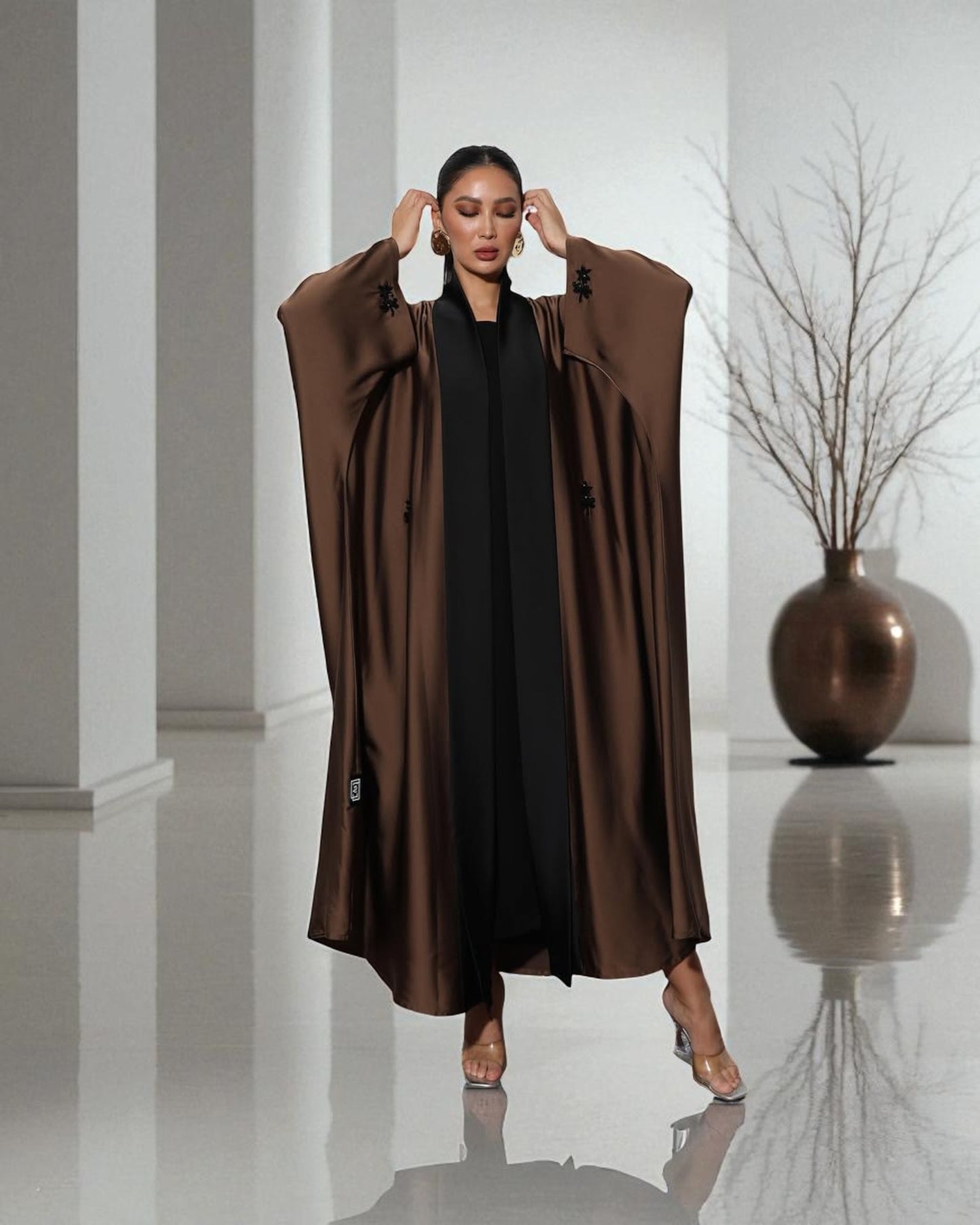 Buy Designer Abaya with Handwork | 3 Piece Premium Kaftan Set