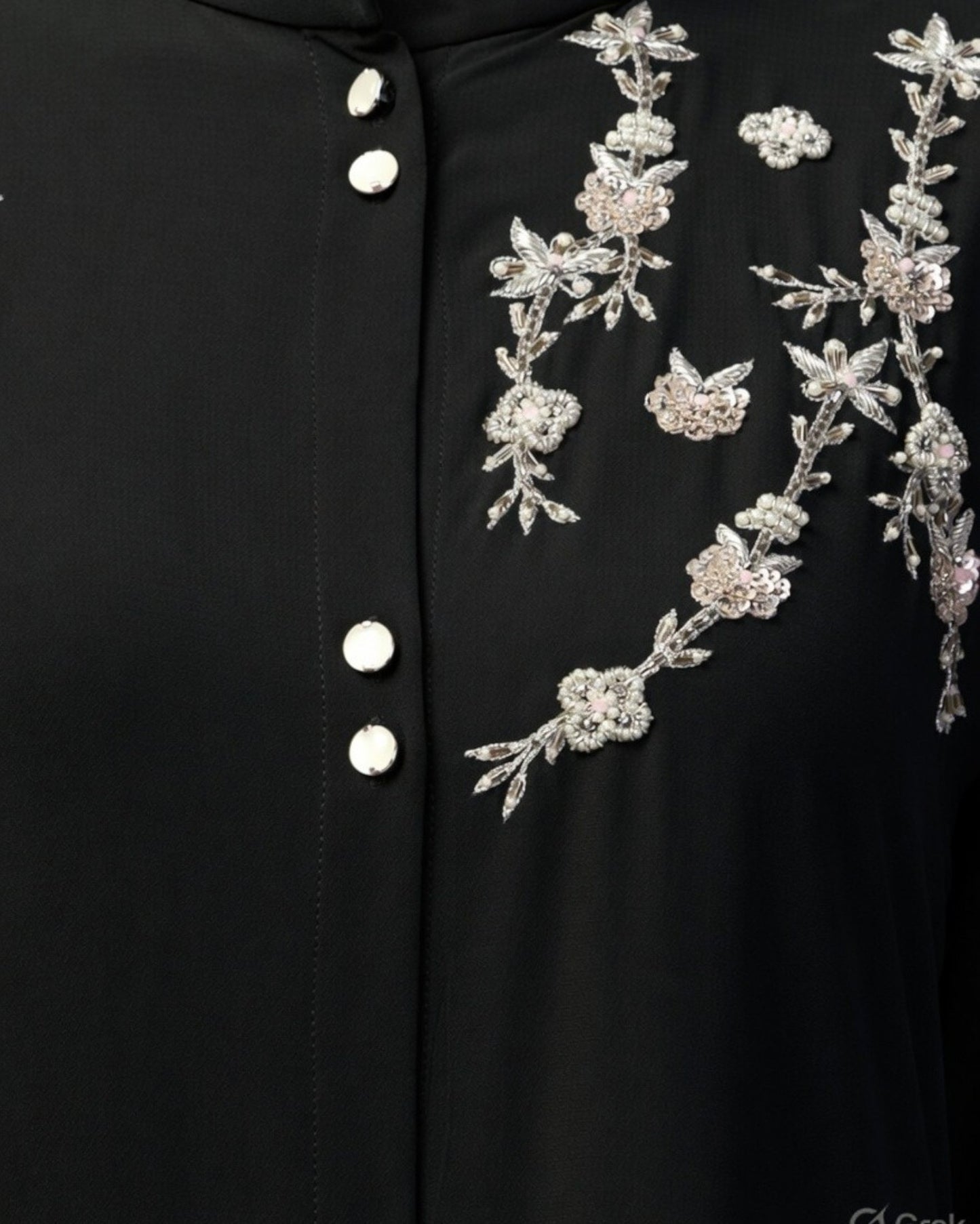 Black  Mahram-Abaya For Wedding  with Handwork Embellishments