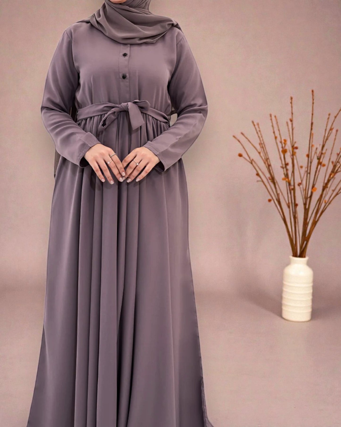 Stylish Umbrella Flare Mahram-Abaya with Matching Hijab