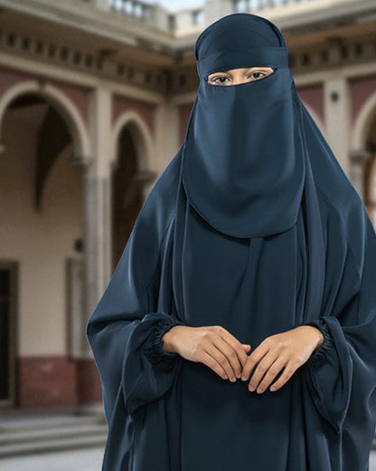 Firdaus Fabric Free Size Single Piece Jilbab with Nose Piece