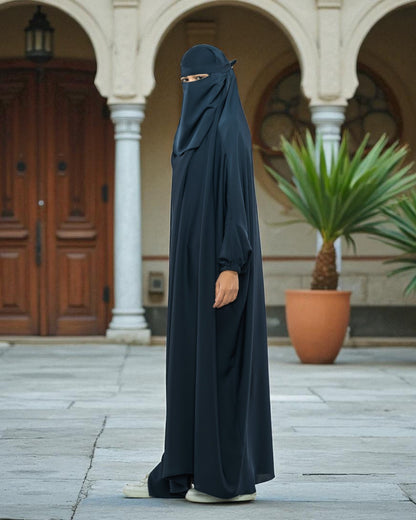 Firdaus Fabric Free Size Single Piece Jilbab with Nose Piece