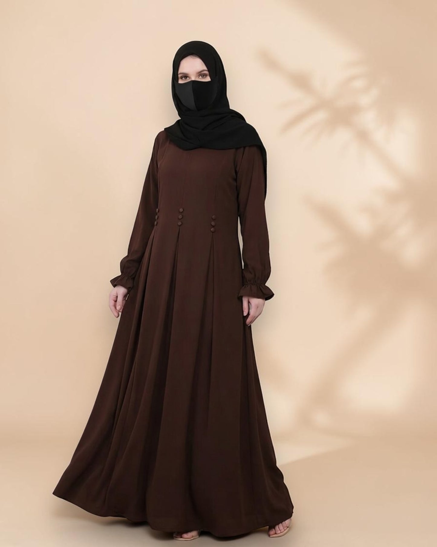 Mahram Brown Dress Abaya for Girls
