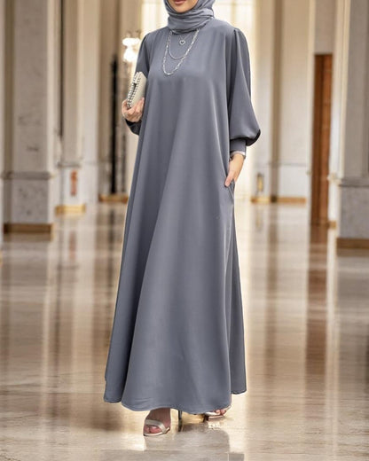 Simple Yet Elegant Abaya in Premium Praada Fabric with Cuff Sleeves and Matching Belt