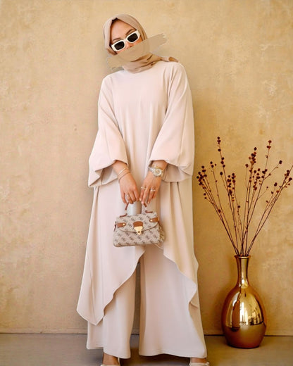 Loose Fit Co-Ord Set in Premium Firdaus Fabric with Hijab